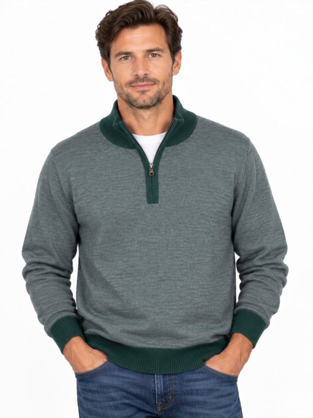 Peter Millar Crown Sweater Mens XL 100% Merino Wool Mock Neck Golf Pullover
